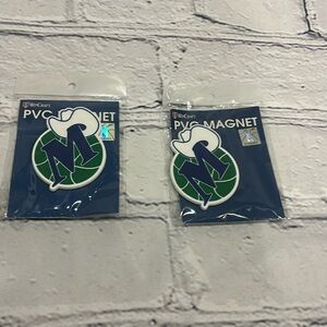 Bundle of 2 Dallas  Mavericks  Wincraft  2019 HWC M-Hat  Logo  Magnet .
